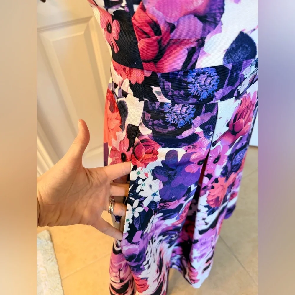 Eliza J Floral Crop Top and High Waist Skirt Set with Pockets!